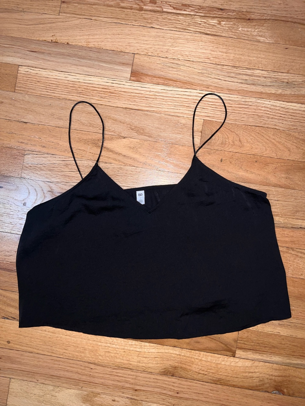 BP Black V-Neck Spaghetti Strap Flowy Crop